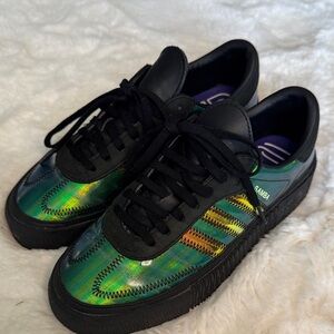 Adidas Iridescent Green & Black Sneakers